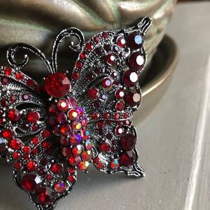 Stunning Rhinestone Butterfly Brooch